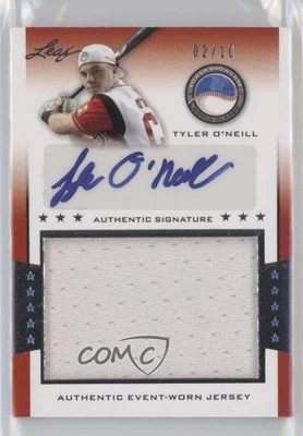 2013 Leaf Power Showcase Jersey Auto Silver /10 Tyler O'Neill #JA-TON Auto - Image 1 of 2