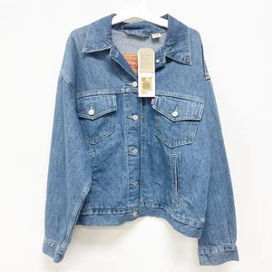 Levi's NWT Women's M Blue Cool Moisture Wicking Performance Denim Cotton Jacket - Picture 1 of 5