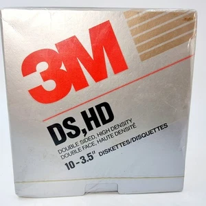 3M 3.5" DS DD Floppy Diskettes - Box of 10 NEW & SEALED IBM 1.44 MB VTG USA MADE - Afbeelding 1 van 10