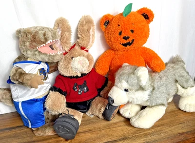 Build A Bear Lot BAB Halloween Light Up Bear Carnotaurus Dino Husky Wolf Rabbit - Image 1 of 4