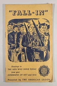 Vintage WWII "FALL-IN" Booklet for Service Men Presented by the American Legion - Picture 1 of 5