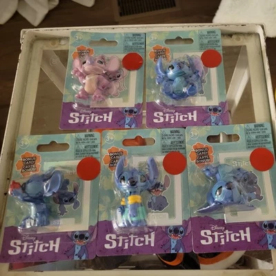 Disney Stitch Complete Set Of 5 - 2 Inch Collection Figure NEW #2 - Image 1 of 4