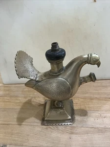 Antik Alt Messing Stammesvolk RAR Vogel Hohl Öl Behälter Öllampe - Bild 1 von 5