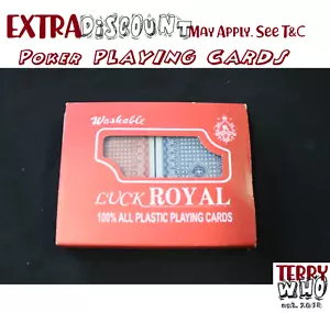 Plastic Poker Twin Sealed Decks PLAYING CARDS Red & Blue 100% Plastic & Washable - Picture 1 of 3
