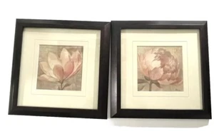 Albena Hristova Blumen Floral Kunst Pfingstrose Druck Bilder 2 Stück gerahmt mattiert - Bild 1 von 20