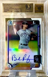 2015 1st Bowman Chrome Draft Brendan Rodgers Refractor Auto BGS 9.5/10. Rockies - Picture 1 of 2