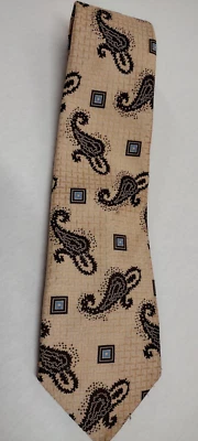 Corbata ancha años 70 cachemira bebé azul cuadrados poliéster vintage corbata 4 1/4 pulgadas Foto 1 de 4