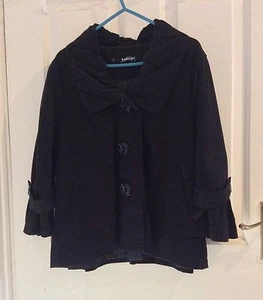 Womens Black Peacoat Jacket by Kangol. Size 12. VGC. Ideal for Autumn, Spring - Picture 1 of 3