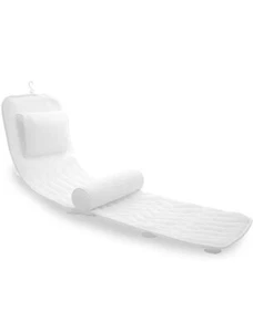 Luxury Full Body Bathmat & Pillow With Bathtub Cushion W/ 14 Suction Fit Any Tub - Picture 1 of 6