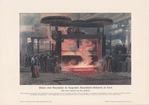Friedrich Krupp AG Panzerplatten-Walzwerk zu Essen FARBDRUCK von 1908 - Picture 1 of 1
