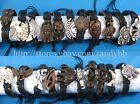 15 Pcs Faux Leather Charm Bracelet Hippie Punk Jewelry Wholesale Lot