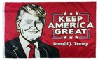 Trump Portrait Keep America Great 3x5 Flag - Reinforced header w/ brass grommets