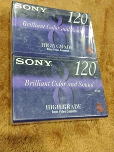 Sony 2pack 8MM 120 SP 240 LP Camcorder Video Cassette Tapes 120 High Grade NEW - Picture 1 of 3