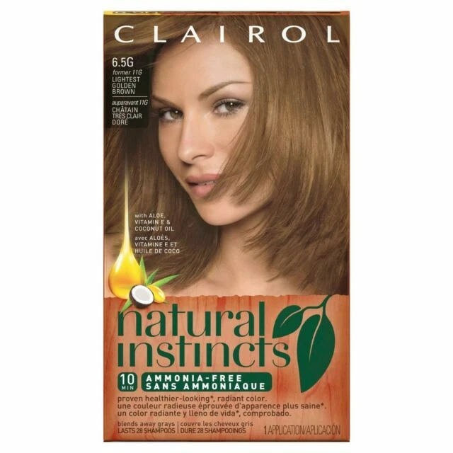 Clairol Natural Instincts Haircolor - 6.5G Lightest Golden Brown by Clairol for Women - 1 Application Hair Color 1252030200