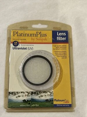 Platinum Plus By Sunpac Ultraviolet Lens Filter 58mm New - Image 1 of 3