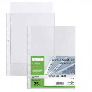 Buste forate Atla T - pesante - liscio - 18x24 cm - trasparente - Sei Rota - con - Foto 1 di 1