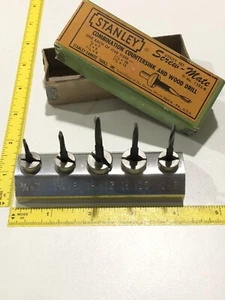 Stanley Screw-Mate Store Display Set Boatbuilder Countersink Drill Bit NOS 1525B - Picture 1 of 7