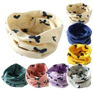 Winter Boys Girls Kids Cotton Scarf Collar Neck Butterfly Printed Baby Children - Picture 1 of 19