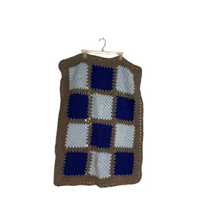 Manta Cuadrada Abuela Gris Azul Guardería Bebé Tejido Crochet 26x33.5 Grann - Imagen 1 de 4