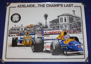 Original Vintage 1992 Ayrton Senna Adelaide Grand Prix F1 Laminated Poster - Foto 1 di 1