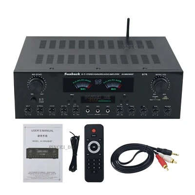 Amplificador de áudio para karaokê estéreo hifi AV-999BT 220V 7 canais Bluetooth amplificador - Imagem 1 de 4