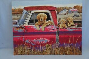 Large Paint by Number FARM Old Red Truck YELLOW LABS 20x16 Excellent