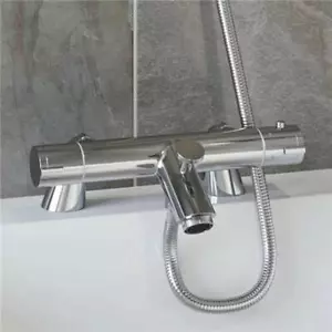 Bath Filler Valve Chrome Bathroom Modern Modern Deck Mounted Lever Handle - Picture 1 of 7