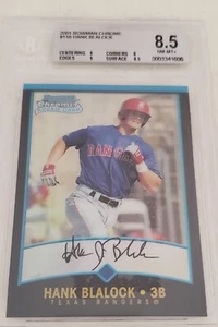 2001 Bowman Chrome Hank Blalock #116 ROOKIE Beckett graded NM-MT + 8.5 Rangers - Picture 1 of 3