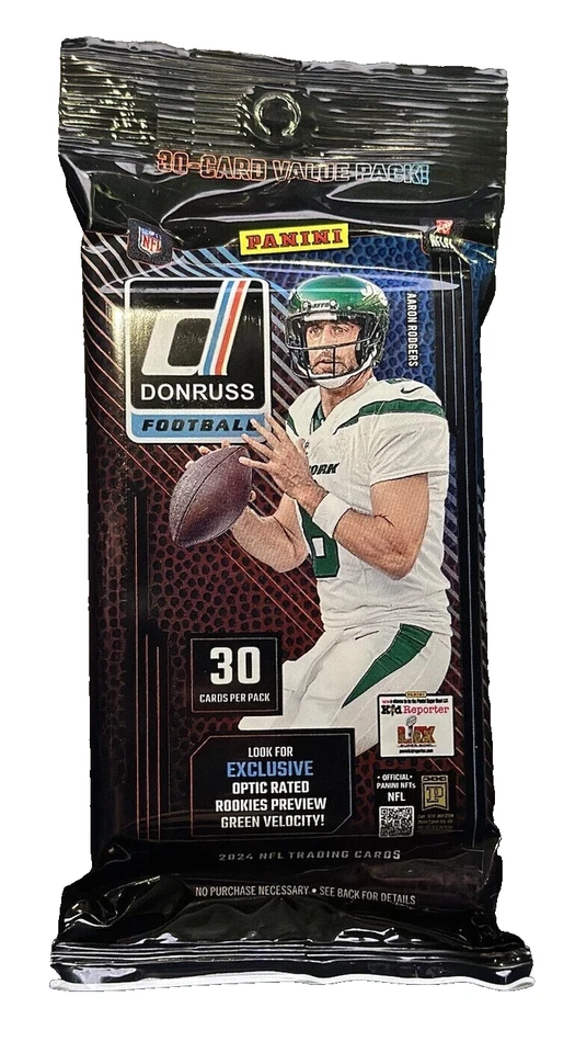 2024 Panini Donruss NFL 30 Card Fat Pack Cello Value NEW Downtown Chase 1 Pack - Image 1 of 1