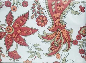 Superior Vinyl Flannel Back Tablecloth, 60" Round (4-6 ppl) FLOWERS & PAISLEY #3 - Picture 1 of 10