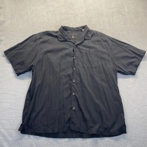 Tommy Bahama Dress Shirt Mens Size XXLarge Black,100 % Silk Button Up,Pocket - Picture 1 of 9