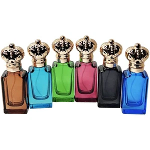30ml 1oz golden crown lids colored glass empty perfume spray bottles decant - Picture 1 of 23
