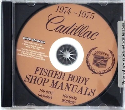 Cadillac Calais Deville 1974 1975 Eldorado Fleetwood Shop manual de servicio CD Foto 1 de 3