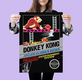 Donkey Kong klassisches Poster Videospiel NES SNES N64 Super Nintendo Wall Art A4