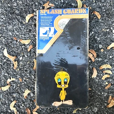 NOS Plasticolor Mud Flaps Tweety Vintage 70s Deadstock Molded Rubber - Image 1 of 4