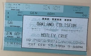 MOTLEY CRUE 1990 DR. FEELGOOD TOUR Oakland Coliseum Concert Ticket Stub - Picture 1 of 1