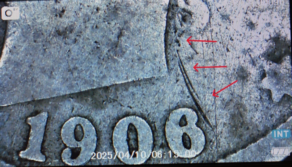 1906 Rare 119-Year-Old Barber Liberty V Nickel US Coin Die Crack Closed 6 - Image 1 of 4