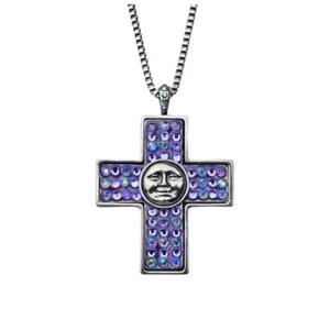Kirks Folly Love Never Dies Meerblick Mond Kreuz Slide Halskette ST Lavendel AB - Bild 1 von 5