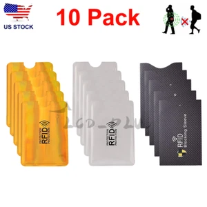 10x RFID Blocking Sleeves Credit Card Protector Holders Theft Protection Secure - Picture 1 of 10