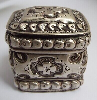 Beautiful Large Decorative Antique Dutch 1872 Solid Silver Peppermint Snuff Box • 2.64$