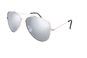 Silver Mirrored Pilot Cheap Classic Mens Ladies Sunglasses  - Picture 1 of 2