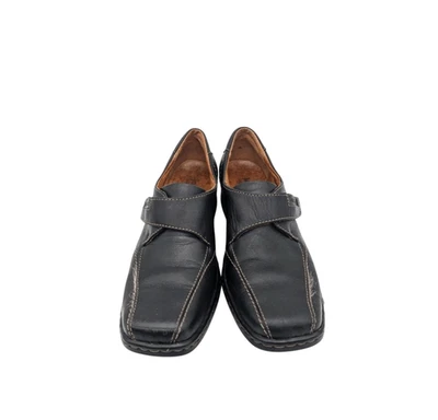 Josef Seibel Black Leather Square Toe Monk Strap Block Heel Comfort size 37 = 7 - Image 1 of 4