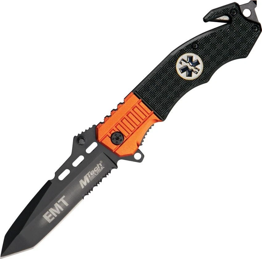 MTech Rescue Linerlock EMT Inlay Shield Folding Knife - MT-740EM - Image 1 of 1