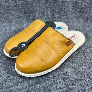 10 pantuflas de cuero para hombre Olukai Mua 'Ili forradas de lana tostada interior exterior nuevas sin etiquetas - Imagen 1 de 7