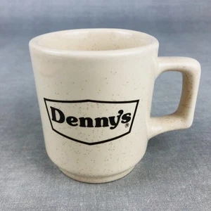 Denny's Beige Speckled Coffee Mug VTG 80s USA Diner Restaurant Thick Ceramic Cup - Picture 1 of 8