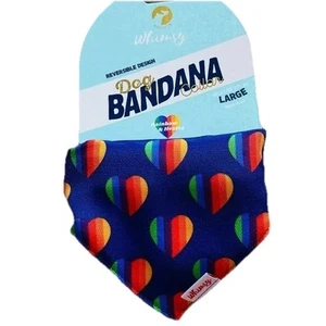 Collar Bandana Perro Corazón Arco Iris Estampado Exclusivo Capricho Talla Grande Nuevo con Etiquetas Orgullo - Imagen 1 de 5