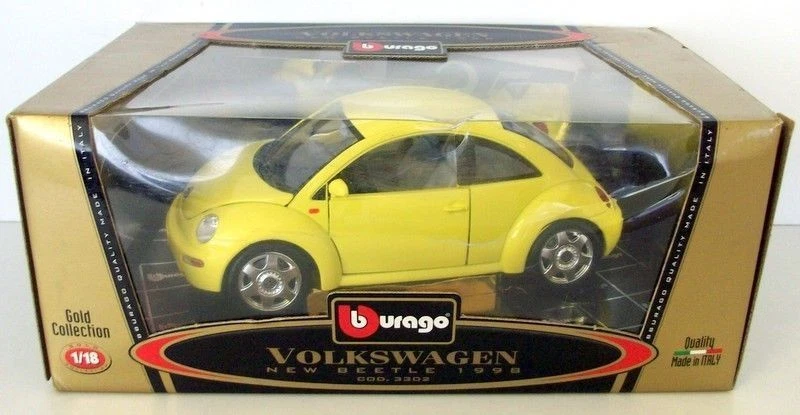 BURAGO 1/18 - COD.3302 VOLKSWAGEN NEW BEETLE 1998 - YELLOW - Image 1 of 1