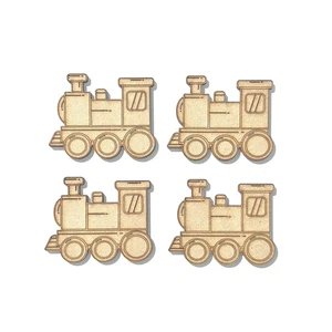 Wooden Train Craft Shape MDF Embellishment Laser Cutout Decoration - Picture 1 of 2