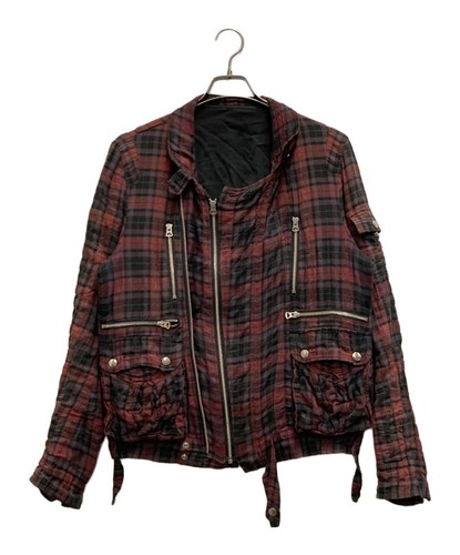 UNDERCOVER Giacca da cavaliere in garza rugosa Taglia:2 Rosso Uomo 7S217 B6