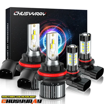 For Mercury Mountaineer 99-2001 - 4pcs 6000K LED Headlight & Fog Light Bulbs - Image 1 of 4